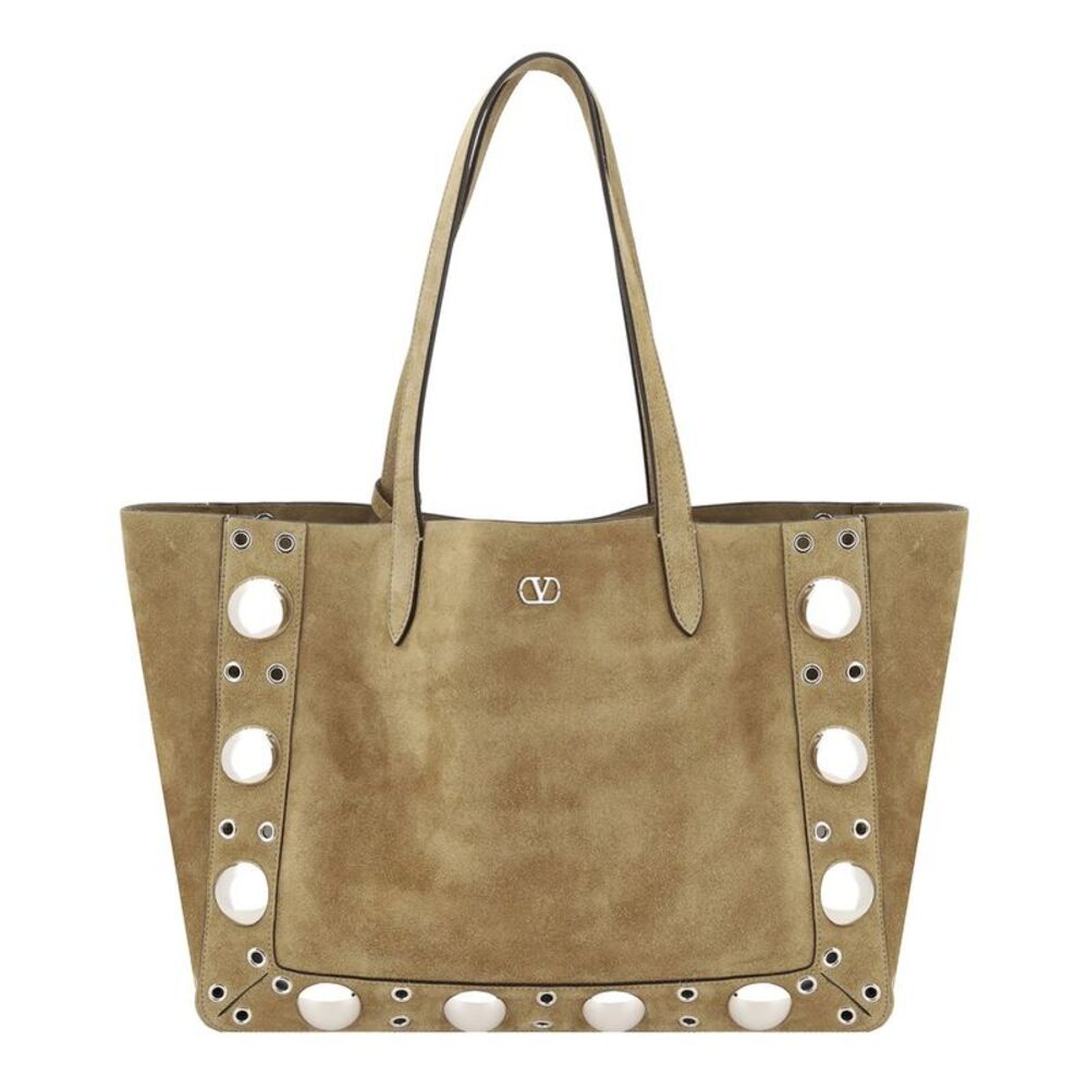 Valentino Nellcote Suede Tote, Brown